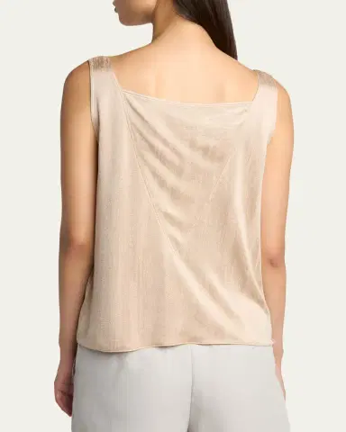 Giorgio Armani Cowl-Neck Metallic Jersey Top | Thumbnail 3 Giorgio Armani Cowl-Neck Metallic Jersey Top | Thumbnail 3