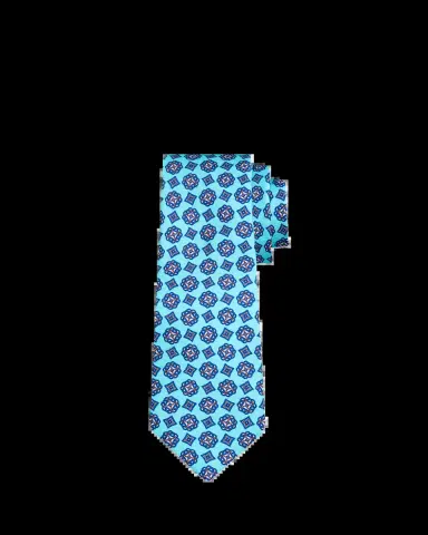 Kiton Men's Geometric Medallion Silk 7-Fold Tie | Thumbnail 2 Kiton Men's Geometric Medallion Silk 7-Fold Tie | Thumbnail 2