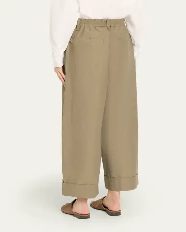 Brunello Cucinelli Lightweight Technical Cotton Wide-Leg Ankle Pants | Thumbnail 3 Brunello Cucinelli Lightweight Technical Cotton Wide-Leg Ankle Pants | Thumbnail 3