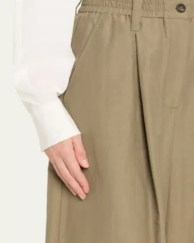 Brunello Cucinelli Lightweight Technical Cotton Wide-Leg Ankle Pants | Thumbnail 5 Brunello Cucinelli Lightweight Technical Cotton Wide-Leg Ankle Pants | Thumbnail 5