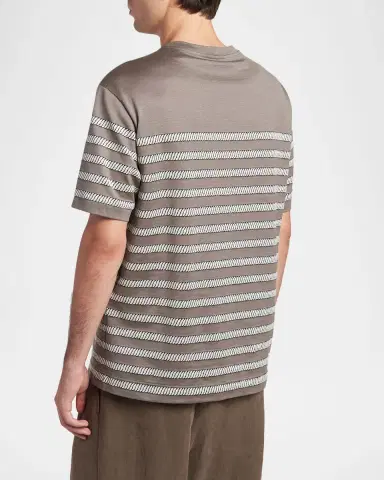 Giorgio Armani Men's Jersey Stripe Crewneck T-Shirt | Thumbnail 7 Giorgio Armani Men's Jersey Stripe Crewneck T-Shirt | Thumbnail 7