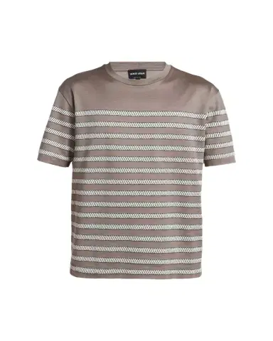 Giorgio Armani Men's Jersey Stripe Crewneck T-Shirt | Thumbnail 1 Giorgio Armani Men's Jersey Stripe Crewneck T-Shirt | Thumbnail 1