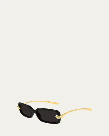Bottega Veneta 56mm Acetate & Metal Rectangular Sunglasses | Thumbnail 2 Bottega Veneta 56mm Acetate & Metal Rectangular Sunglasses | Thumbnail 2