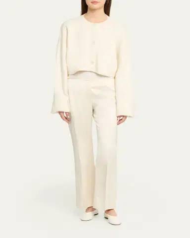 Toteme Cropped Oversized Wool Cardigan | Thumbnail 2 Toteme Cropped Oversized Wool Cardigan | Thumbnail 2