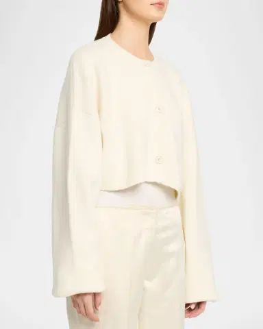 Toteme Cropped Oversized Wool Cardigan | Thumbnail 16 Toteme Cropped Oversized Wool Cardigan | Thumbnail 16
