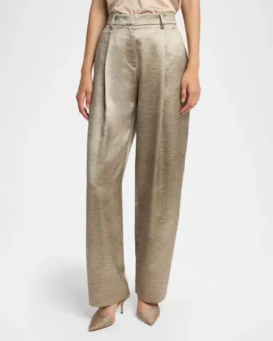 Giorgio Armani Pleated Silk Straight-Leg Trousers | Thumbnail 7 Giorgio Armani Pleated Silk Straight-Leg Trousers | Thumbnail 7