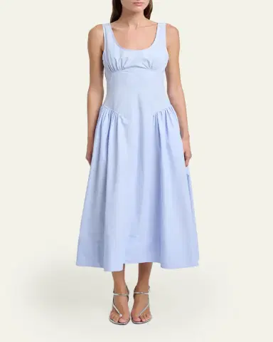 Proenza Schouler White Label Kendall Drop-Waist Cotton Midi Dress | Thumbnail 2 Proenza Schouler White Label Kendall Drop-Waist Cotton Midi Dress | Thumbnail 2