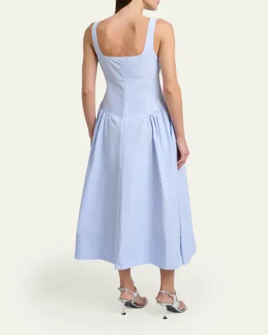 Proenza Schouler White Label Kendall Drop-Waist Cotton Midi Dress | Thumbnail 3 Proenza Schouler White Label Kendall Drop-Waist Cotton Midi Dress | Thumbnail 3
