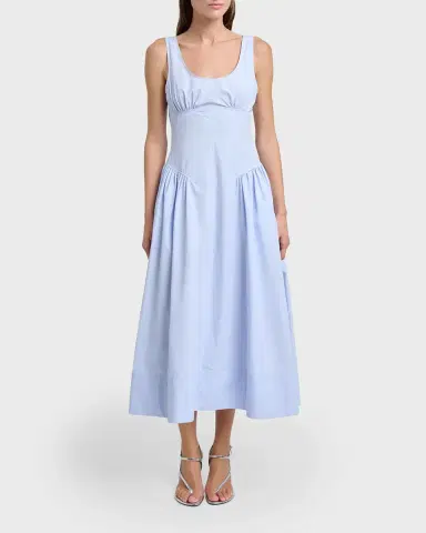 Proenza Schouler White Label Kendall Drop-Waist Cotton Midi Dress | Thumbnail 6 Proenza Schouler White Label Kendall Drop-Waist Cotton Midi Dress | Thumbnail 6