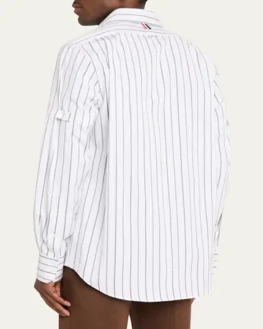 Thom Browne Striped Logo Shirt | Thumbnail 3 Thom Browne Striped Logo Shirt | Thumbnail 3