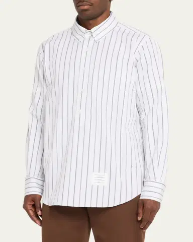 Thom Browne Striped Logo Shirt | Thumbnail 4 Thom Browne Striped Logo Shirt | Thumbnail 4