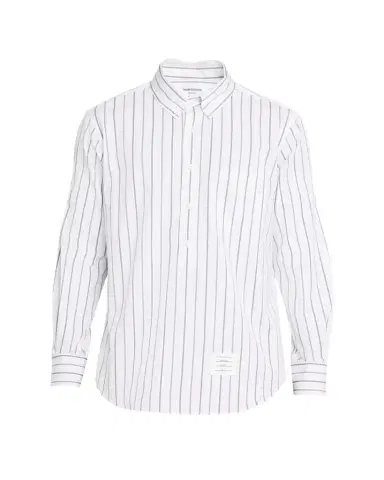 Thom Browne Striped Logo Shirt | Thumbnail 1 Thom Browne Striped Logo Shirt | Thumbnail 1