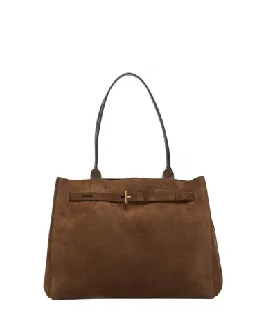 Tom Ford Belted T-Buckle Suede Tote Bag | Thumbnail 1 Tom Ford Belted T-Buckle Suede Tote Bag | Thumbnail 1