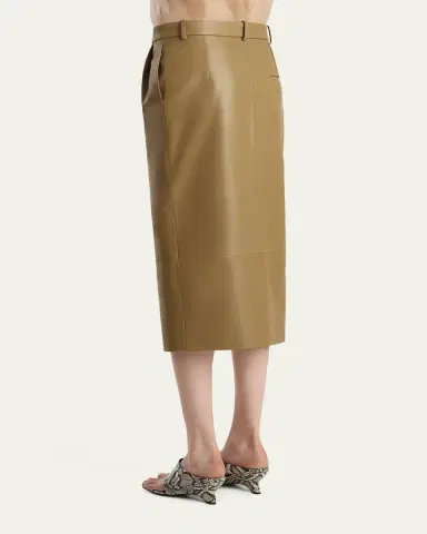 Khaite Anden Leather Midi Skirt | Thumbnail 3 Khaite Anden Leather Midi Skirt | Thumbnail 3