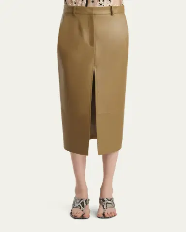 Khaite Anden Leather Midi Skirt | Thumbnail 4 Khaite Anden Leather Midi Skirt | Thumbnail 4