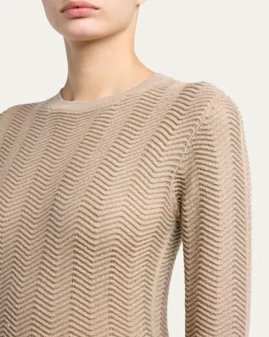 Giorgio Armani Chevron Cashmere Knit Crewneck Sweater | Thumbnail 5 Giorgio Armani Chevron Cashmere Knit Crewneck Sweater | Thumbnail 5