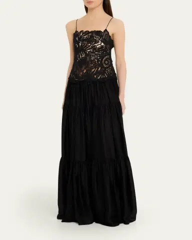 Ulla Johnson Celestia Embroidered Sleeveless Silk Gown | Thumbnail 4 Ulla Johnson Celestia Embroidered Sleeveless Silk Gown | Thumbnail 4