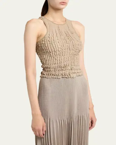 Giorgio Armani Ruffle Knit Tank Top | Thumbnail 4 Giorgio Armani Ruffle Knit Tank Top | Thumbnail 4