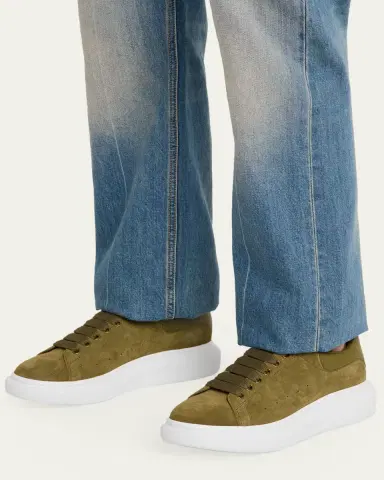 McQueen Men 's Oversized Suede & Leather Low-Top Sneakers | Thumbnail 2 McQueen Men 's Oversized Suede & Leather Low-Top Sneakers | Thumbnail 2