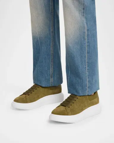 McQueen Men 's Oversized Suede & Leather Low-Top Sneakers | Thumbnail 6 McQueen Men 's Oversized Suede & Leather Low-Top Sneakers | Thumbnail 6