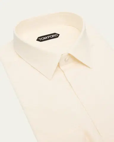 TOM FORD Men's Tonal Polka Dot Lyocell Dress Shirt | Thumbnail 2 TOM FORD Men's Tonal Polka Dot Lyocell Dress Shirt | Thumbnail 2
