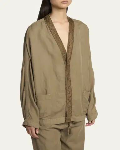 Giorgio Armani V-Neck Single-Breasted Utility Jacket | Thumbnail 4 Giorgio Armani V-Neck Single-Breasted Utility Jacket | Thumbnail 4