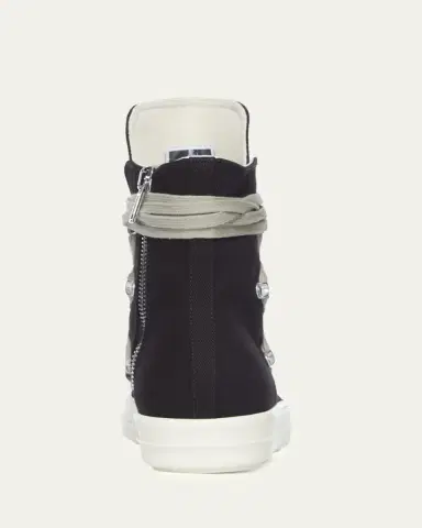 DRKSHDW RICK OWENS Men's Megalace Canvas High-Top Sneakers | Thumbnail 3 DRKSHDW RICK OWENS Men's Megalace Canvas High-Top Sneakers | Thumbnail 3
