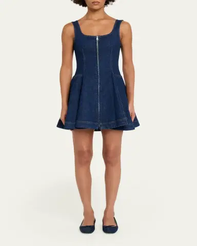 SIMKHAI Eleodra Denim Mini Dress | Thumbnail 2 SIMKHAI Eleodra Denim Mini Dress | Thumbnail 2