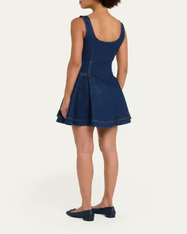 SIMKHAI Eleodra Denim Mini Dress | Thumbnail 3 SIMKHAI Eleodra Denim Mini Dress | Thumbnail 3
