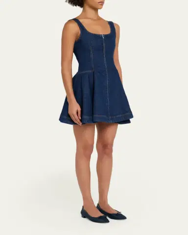 SIMKHAI Eleodra Denim Mini Dress | Thumbnail 4 SIMKHAI Eleodra Denim Mini Dress | Thumbnail 4