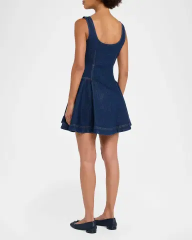 SIMKHAI Eleodra Denim Mini Dress | Thumbnail 9 SIMKHAI Eleodra Denim Mini Dress | Thumbnail 9