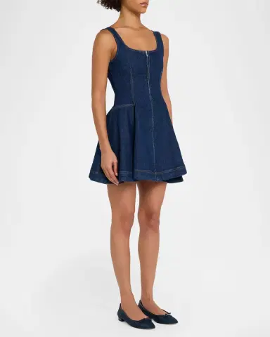 SIMKHAI Eleodra Denim Mini Dress | Thumbnail 10 SIMKHAI Eleodra Denim Mini Dress | Thumbnail 10