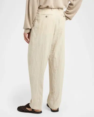 Giorgio Armani Men's Linen Hairline Pleated Trousers | Thumbnail 7 Giorgio Armani Men's Linen Hairline Pleated Trousers | Thumbnail 7