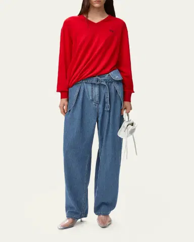 LOEWE Belted Barrel-Leg Cargo Jeans | Thumbnail 2 LOEWE Belted Barrel-Leg Cargo Jeans | Thumbnail 2