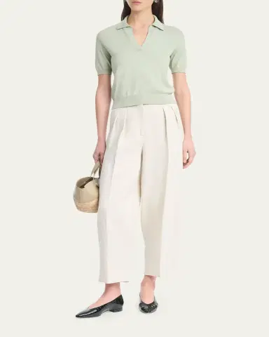 Altuzarra Clay Short-Sleeve Polo Sweater | Thumbnail 2 Altuzarra Clay Short-Sleeve Polo Sweater | Thumbnail 2