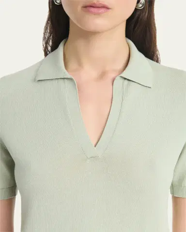 Altuzarra Clay Short-Sleeve Polo Sweater | Thumbnail 5 Altuzarra Clay Short-Sleeve Polo Sweater | Thumbnail 5