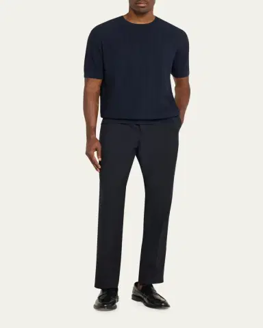 Giorgio Armani Chevron Silk-Cotton T-Shirt | Thumbnail 2 Giorgio Armani Chevron Silk-Cotton T-Shirt | Thumbnail 2