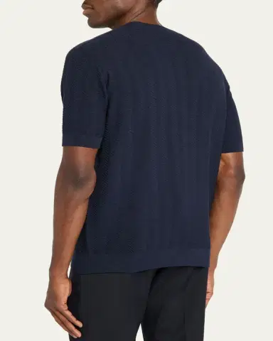 Giorgio Armani Chevron Silk-Cotton T-Shirt | Thumbnail 3 Giorgio Armani Chevron Silk-Cotton T-Shirt | Thumbnail 3