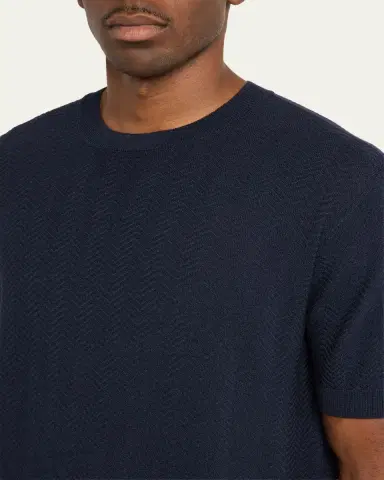 Giorgio Armani Chevron Silk-Cotton T-Shirt | Thumbnail 5 Giorgio Armani Chevron Silk-Cotton T-Shirt | Thumbnail 5