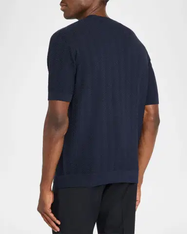 Giorgio Armani Chevron Silk-Cotton T-Shirt | Thumbnail 7 Giorgio Armani Chevron Silk-Cotton T-Shirt | Thumbnail 7