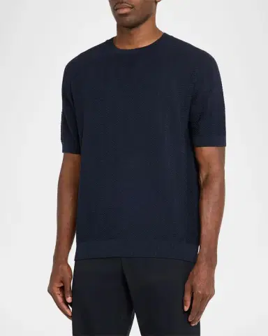 Giorgio Armani Chevron Silk-Cotton T-Shirt | Thumbnail 8 Giorgio Armani Chevron Silk-Cotton T-Shirt | Thumbnail 8
