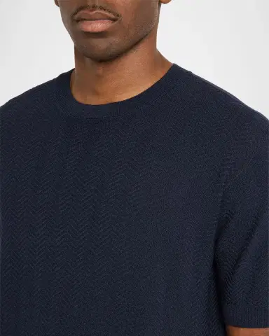 Giorgio Armani Chevron Silk-Cotton T-Shirt | Thumbnail 9 Giorgio Armani Chevron Silk-Cotton T-Shirt | Thumbnail 9