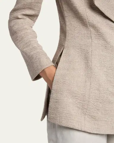 Giorgio Armani Linen Crepe Double-Breasted Jacket | Thumbnail 5 Giorgio Armani Linen Crepe Double-Breasted Jacket | Thumbnail 5