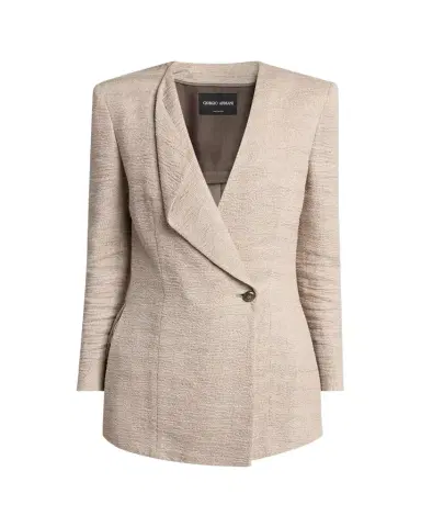 Giorgio Armani Linen Crepe Double-Breasted Jacket | Thumbnail 1 Giorgio Armani Linen Crepe Double-Breasted Jacket | Thumbnail 1