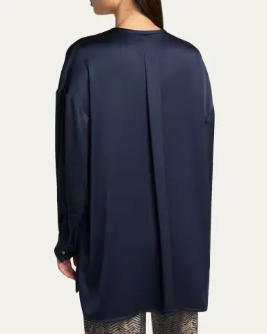 Giorgio Armani Neck-Tie Silk Oversized Tunic Shirt | Thumbnail 3 Giorgio Armani Neck-Tie Silk Oversized Tunic Shirt | Thumbnail 3
