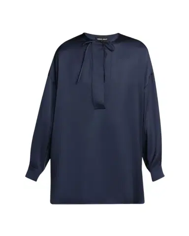 Giorgio Armani Neck-Tie Silk Oversized Tunic Shirt | Thumbnail 1 Giorgio Armani Neck-Tie Silk Oversized Tunic Shirt | Thumbnail 1