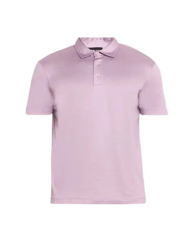Men's Solid Silk and Cotton Polo Shirt Men's Solid Silk and Cotton Polo Shirt