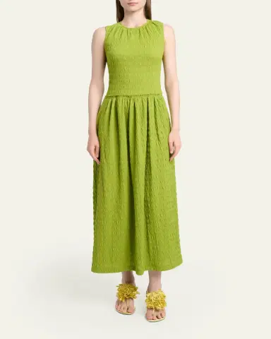 Proenza Schouler White Label Zoira Sleeveless Textured Cotton Maxi Dress | Thumbnail 2 Proenza Schouler White Label Zoira Sleeveless Textured Cotton Maxi Dress | Thumbnail 2