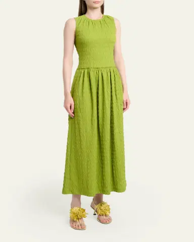 Proenza Schouler White Label Zoira Sleeveless Textured Cotton Maxi Dress | Thumbnail 4 Proenza Schouler White Label Zoira Sleeveless Textured Cotton Maxi Dress | Thumbnail 4