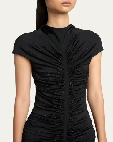 Giorgio Armani Ruched Cap-Sleeve Rhinestone Gown | Thumbnail 5 Giorgio Armani Ruched Cap-Sleeve Rhinestone Gown | Thumbnail 5